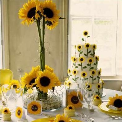 Tema nuntii: floarea-soarelui