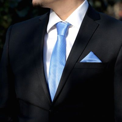 Set bleu cravata, batista si butoni camasa by SelfEvents