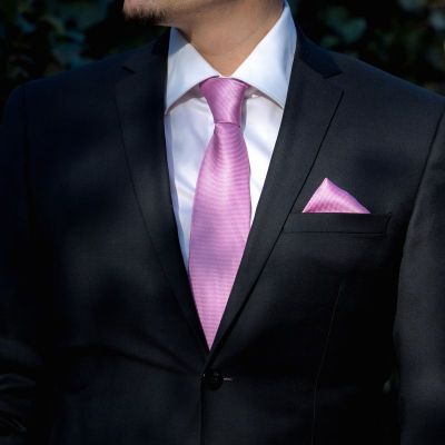 Set lila cravata, batista si butoni camasa