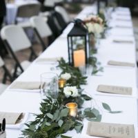 Decor de nunta cu plante verzi pentru centrul mesei